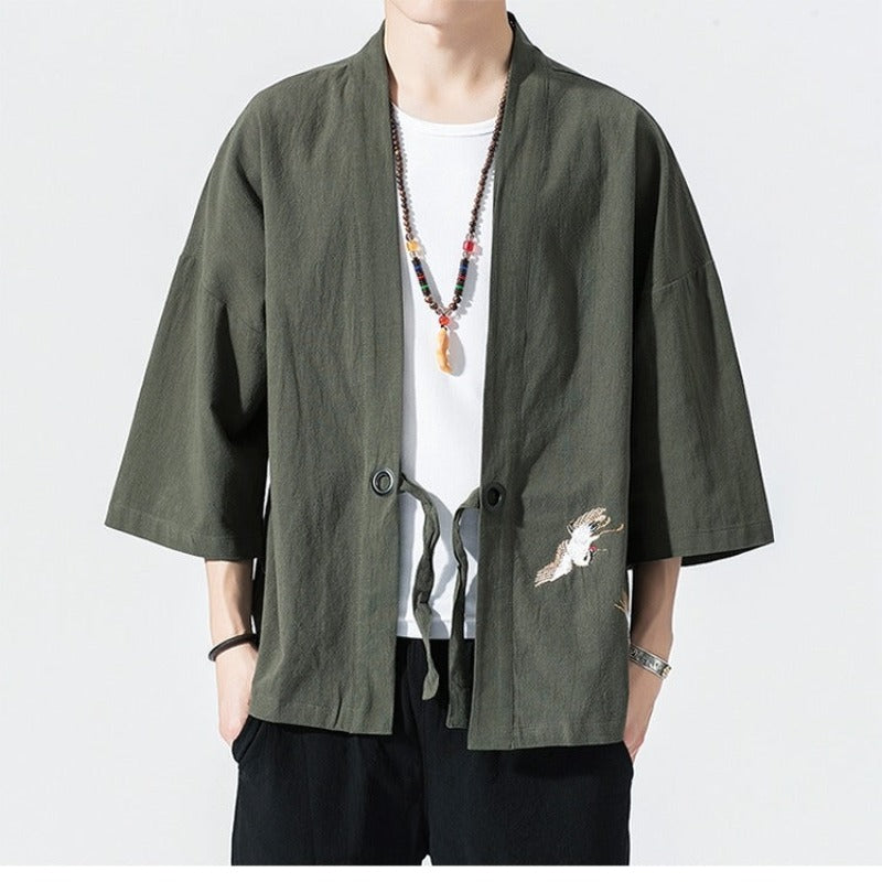 Veste Kimono Japonais Vert