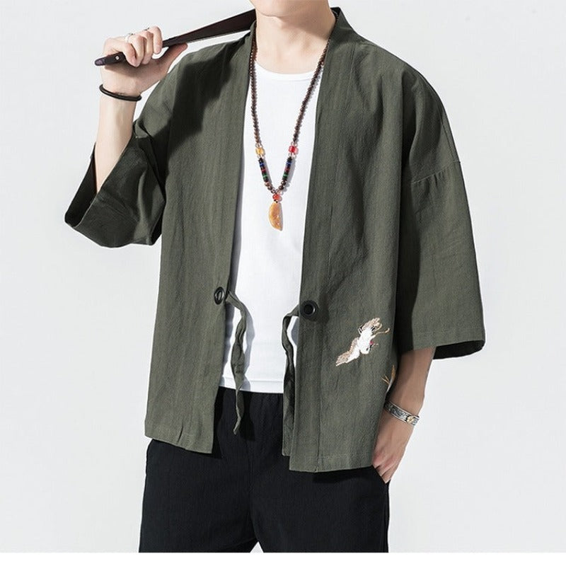 Veste Kimono Japonais Vert