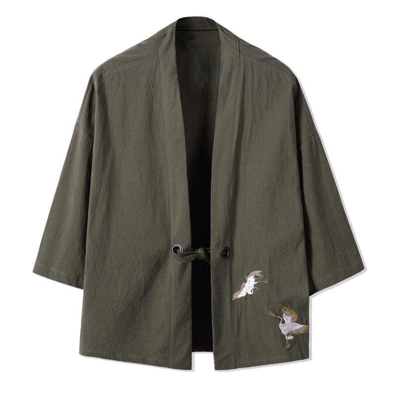 Veste Kimono Japonais Vert