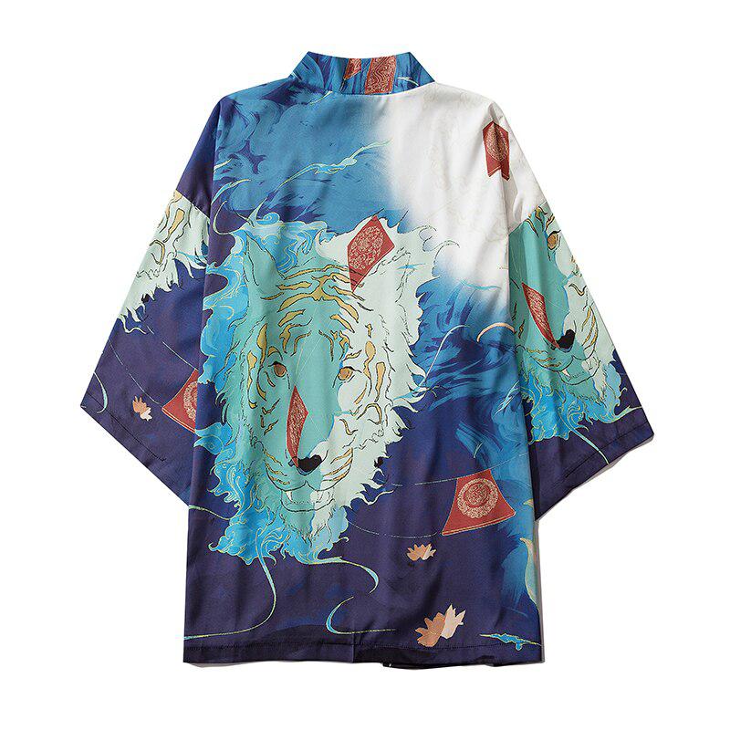 Veste Kimono Tigre Turquoise