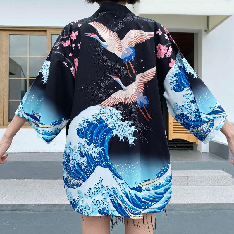 Veste Kimono Courte Japonaise Femme