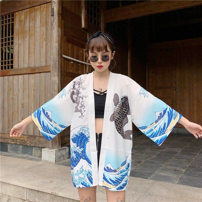 Veste Kimono Japonais Cascade Femme