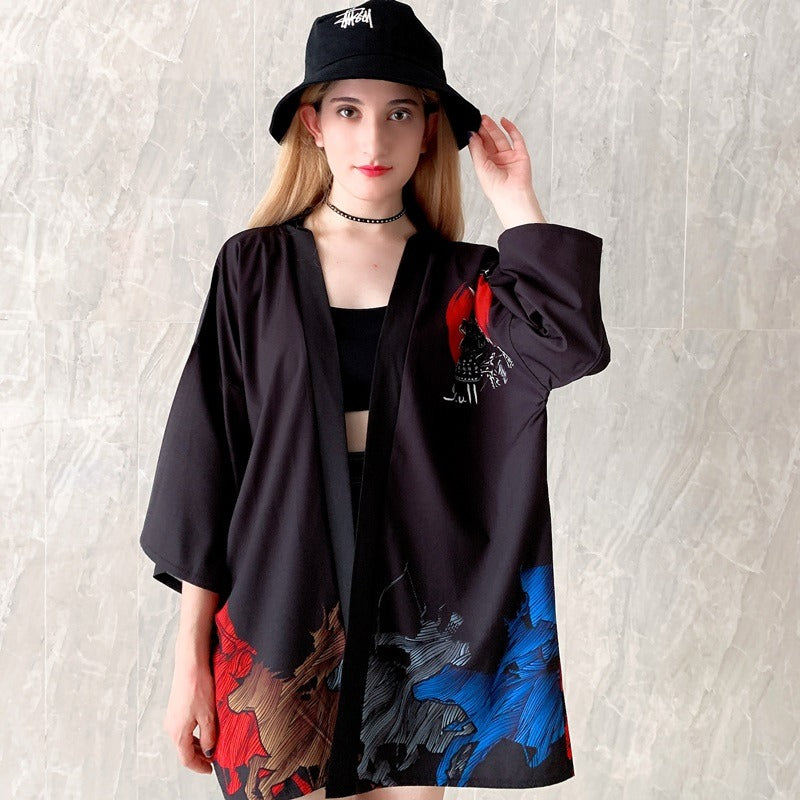 Veste Kimono Japonais Skull Stylé