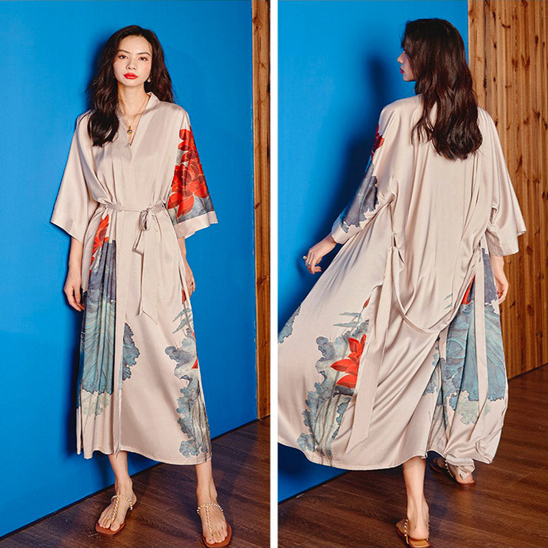 White Kimono Pajama Dress