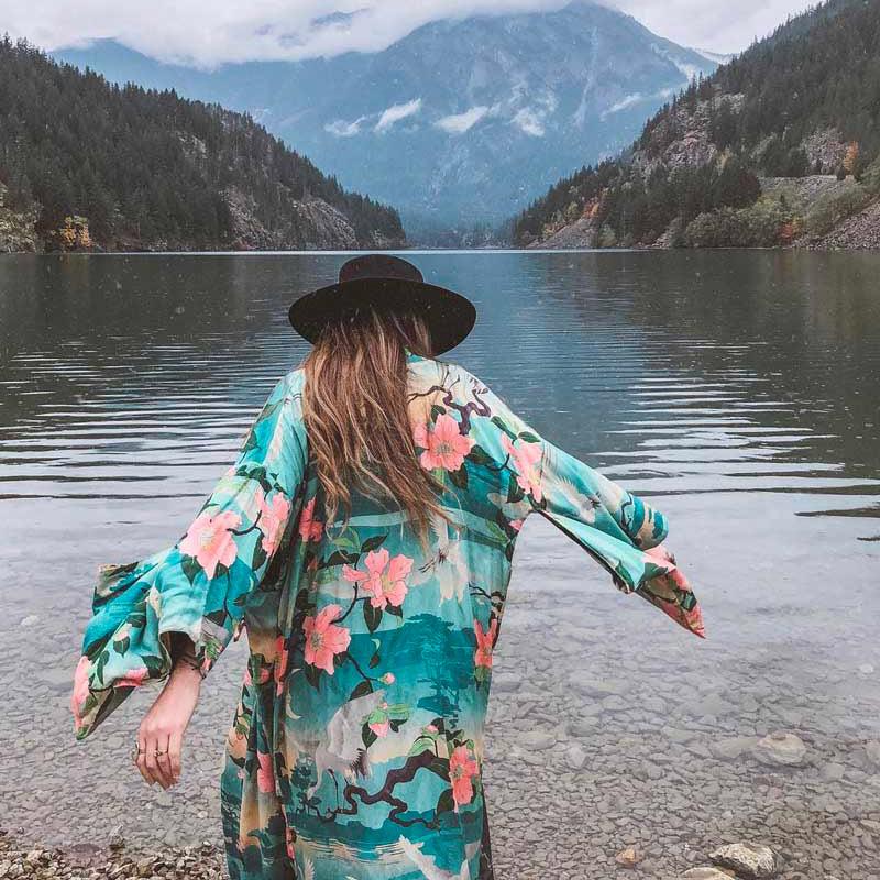 Long Sleeve Kimono Dress