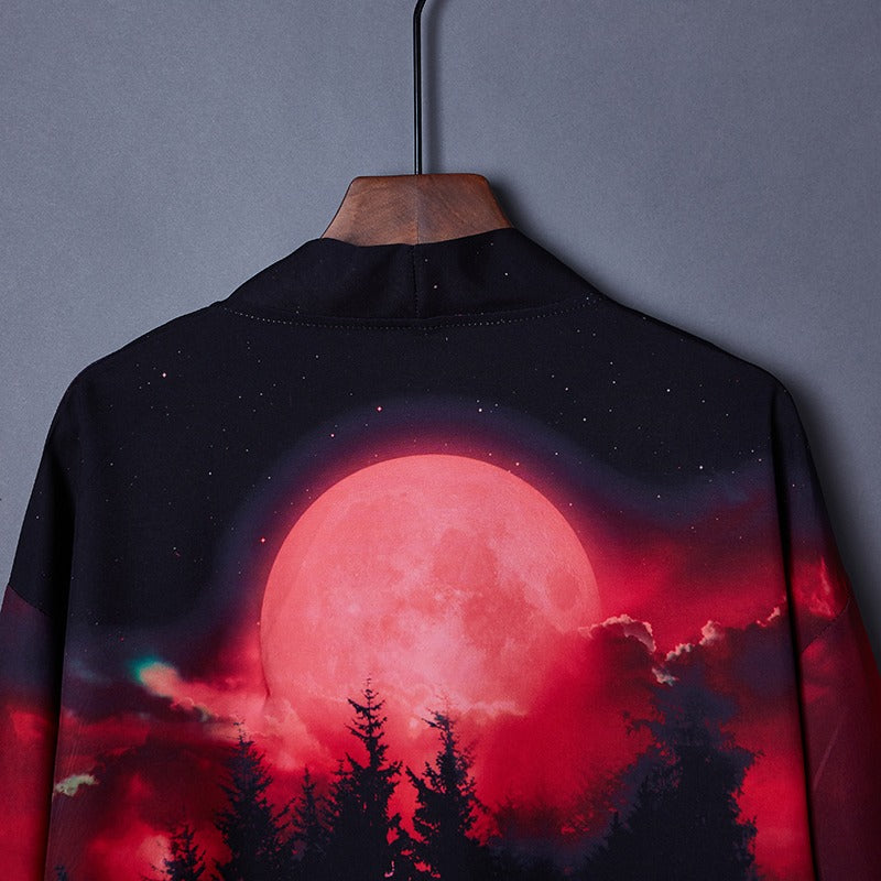 Veste Kimono Court Lune Rouge