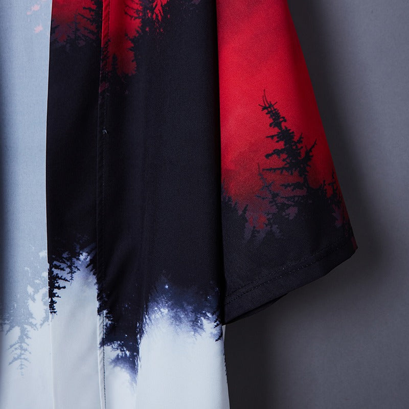 Veste Kimono Court Lune Rouge