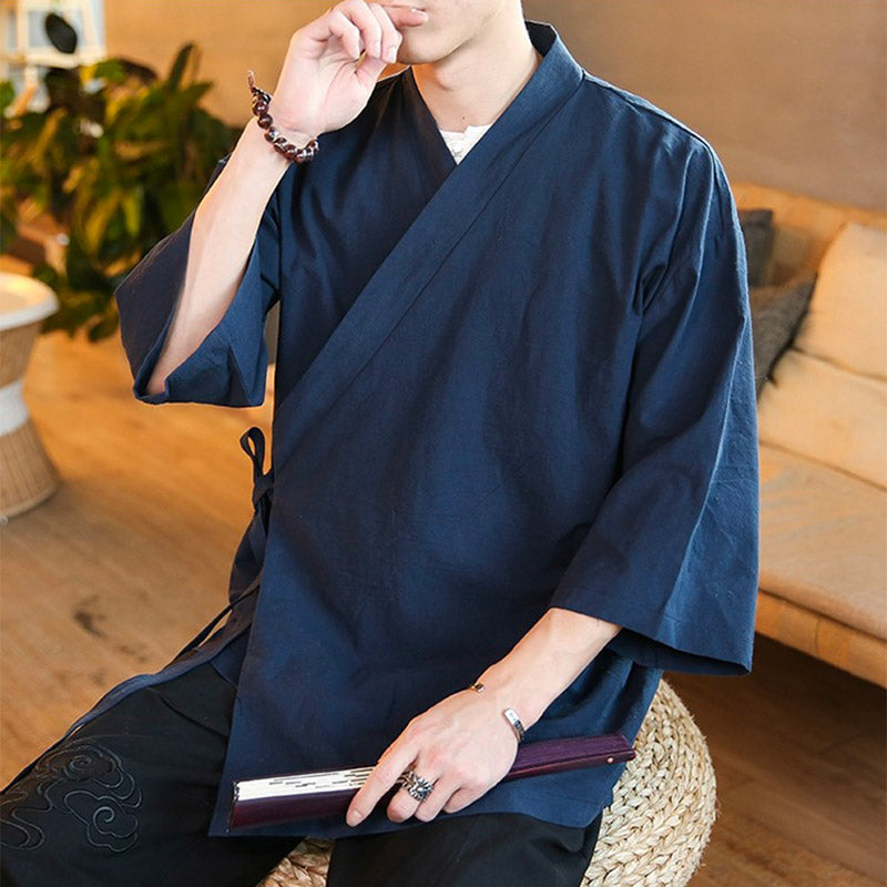 Long Blue Kimono Jacket