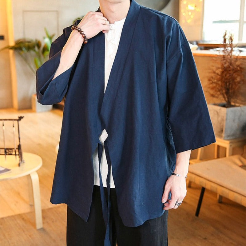 Long Blue Kimono Jacket