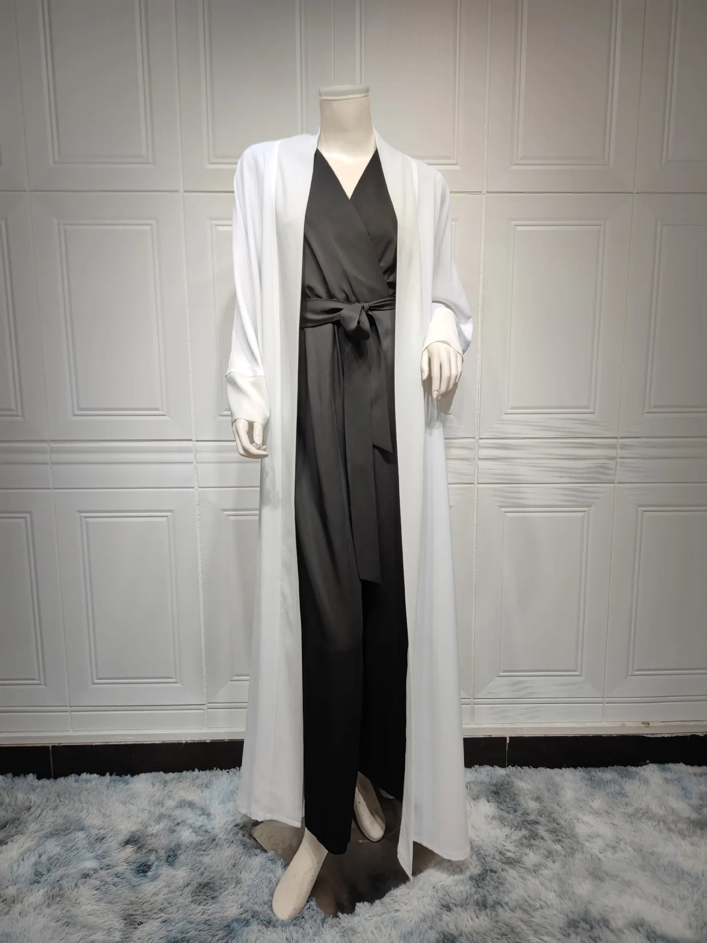 Abaya Kimono Blanc Fluide longue
