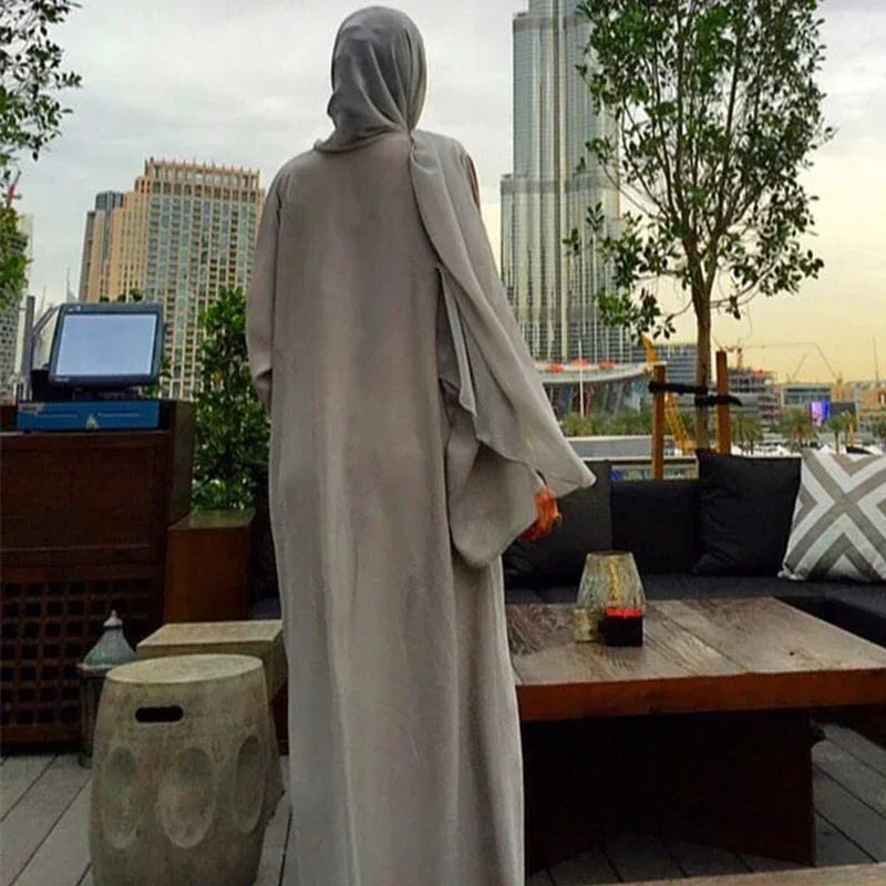 Abaya Kimono Grise Légère chic