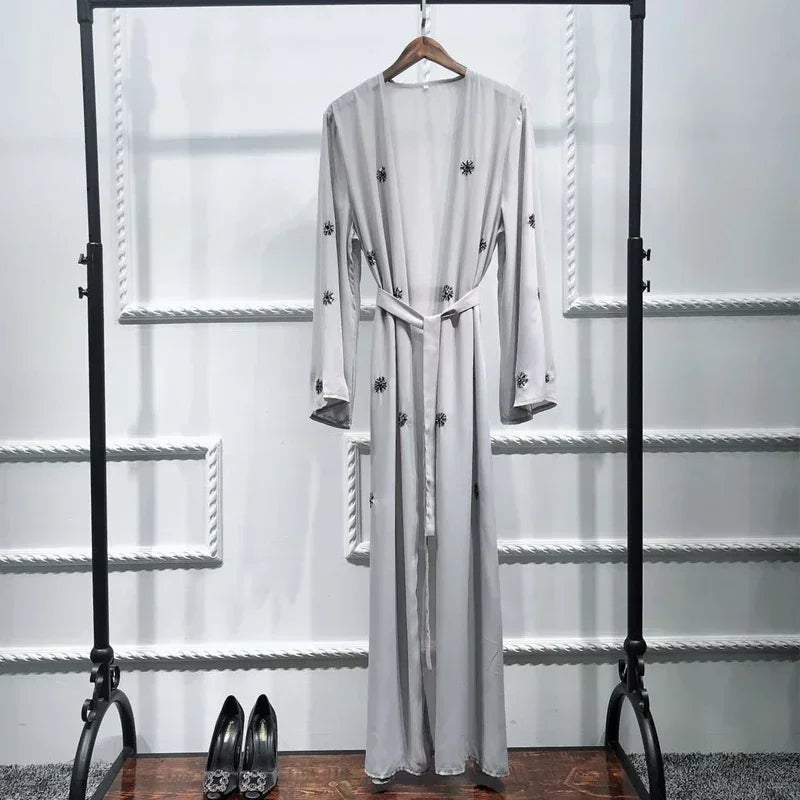 Abaya Kimono Grise Légère longue