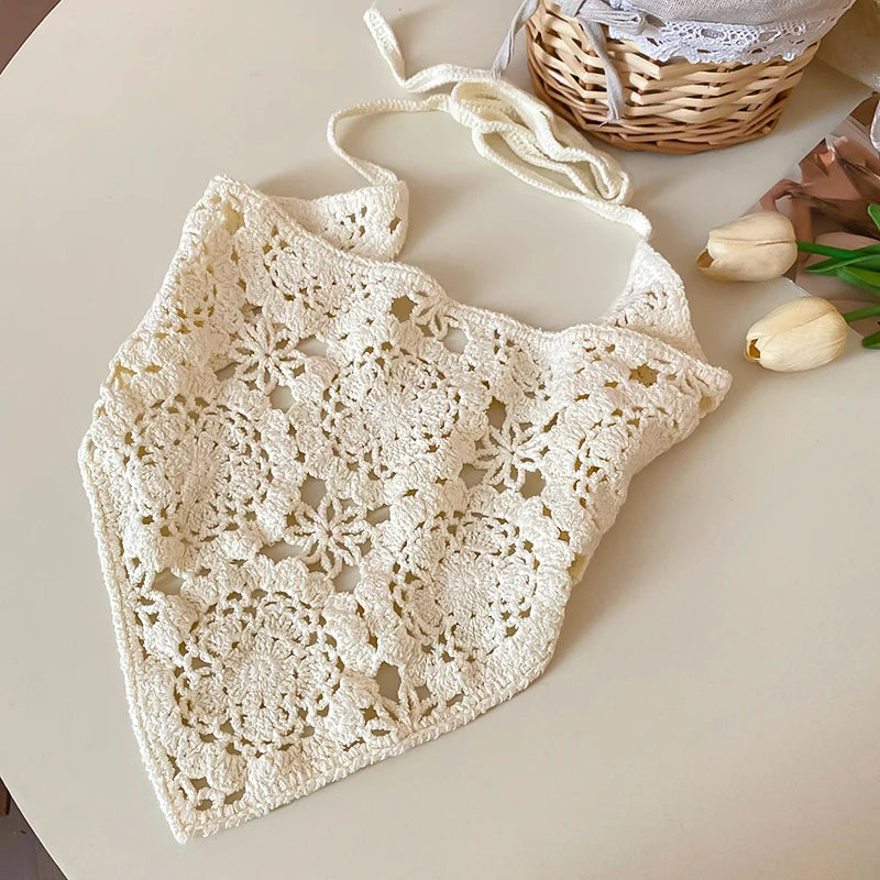 Bandeau Triangle Blanc Vintage Mode