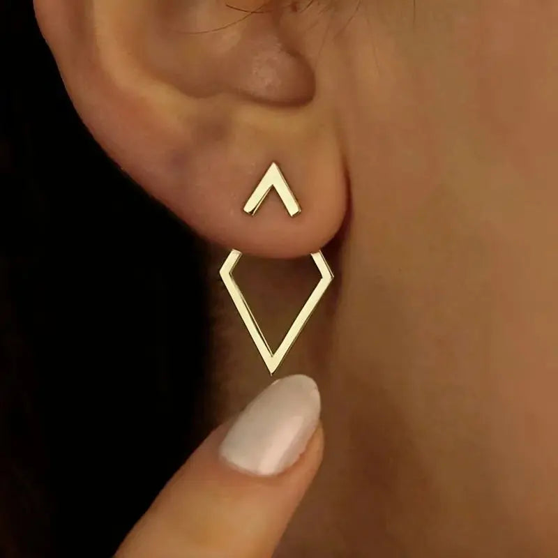 Boucle d’Oreilles Losanges Minimalistes Dorées