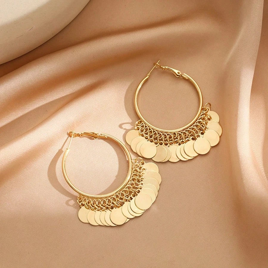 Boucles d’Oreilles Créoles à Breloques Doré