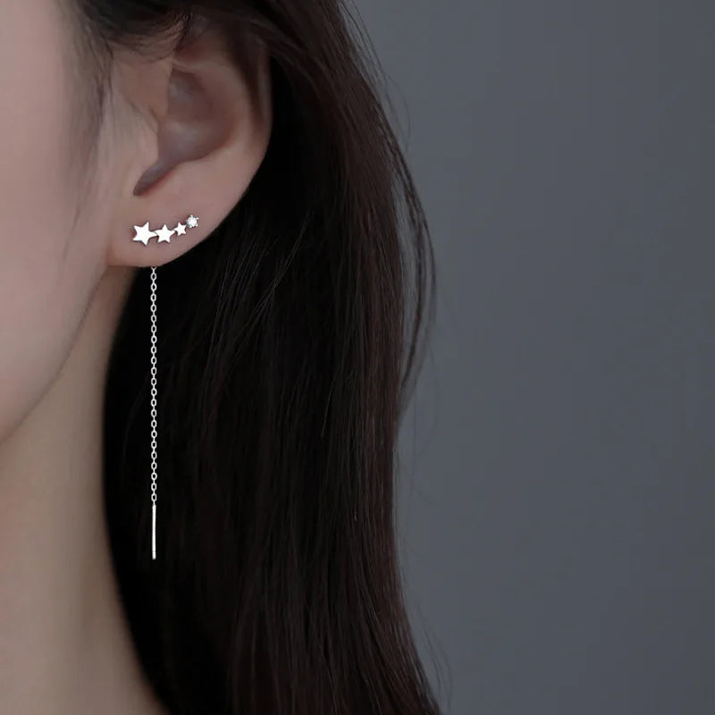 Boucles d’Oreilles Pendantes Etoilées Design
