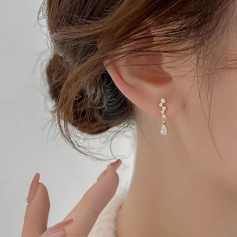 Boucles d’Oreilles Pendantes Goutte d’Eau
