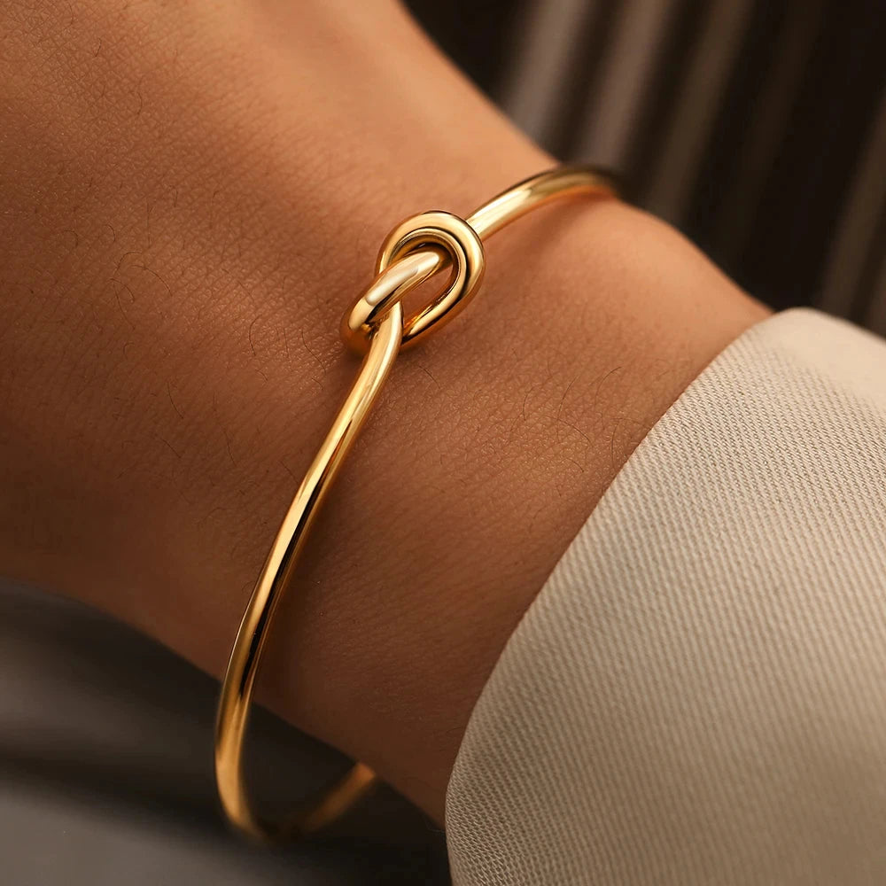 Bracelet Jonc Nœud Doré