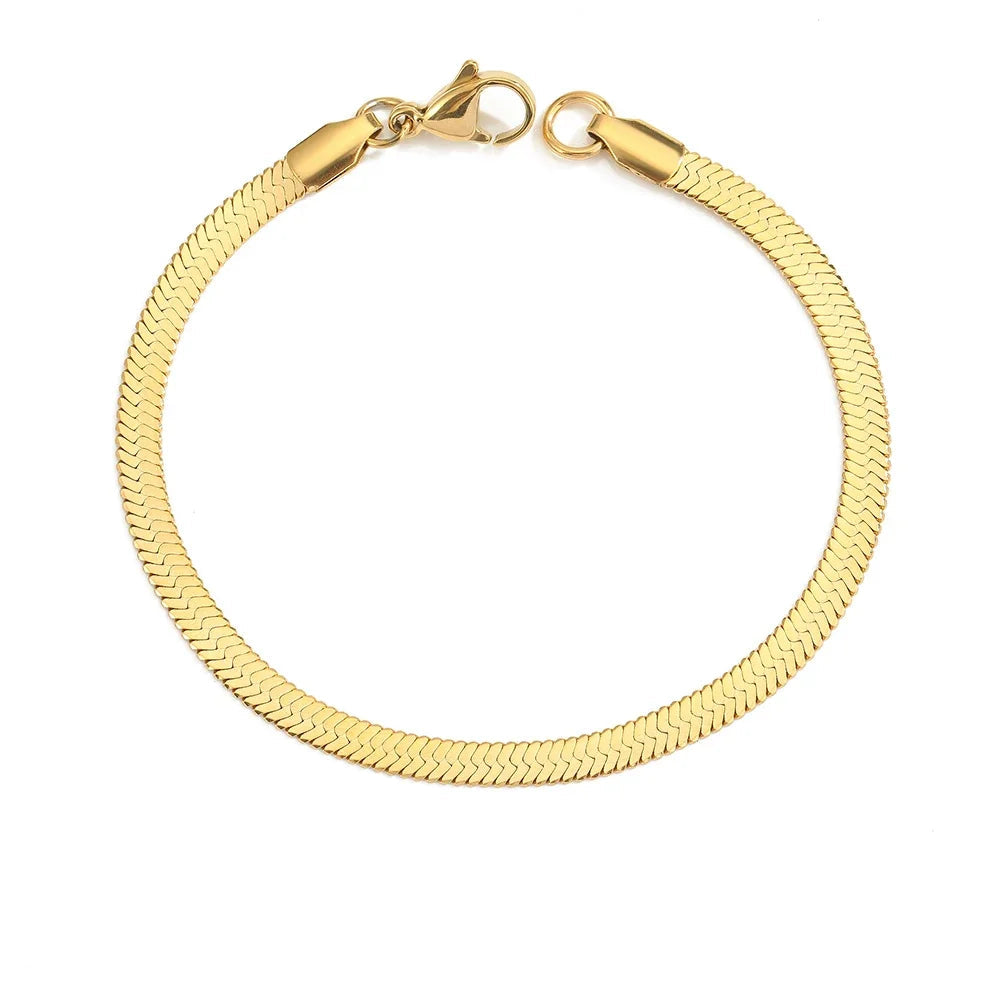 Bracelet Maille Serpent Doré