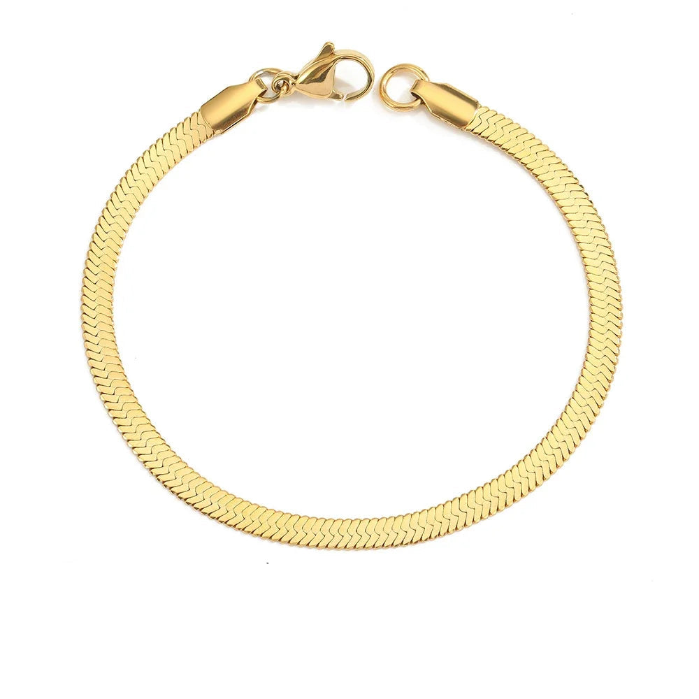 Bracelet Maille Serpent Doré