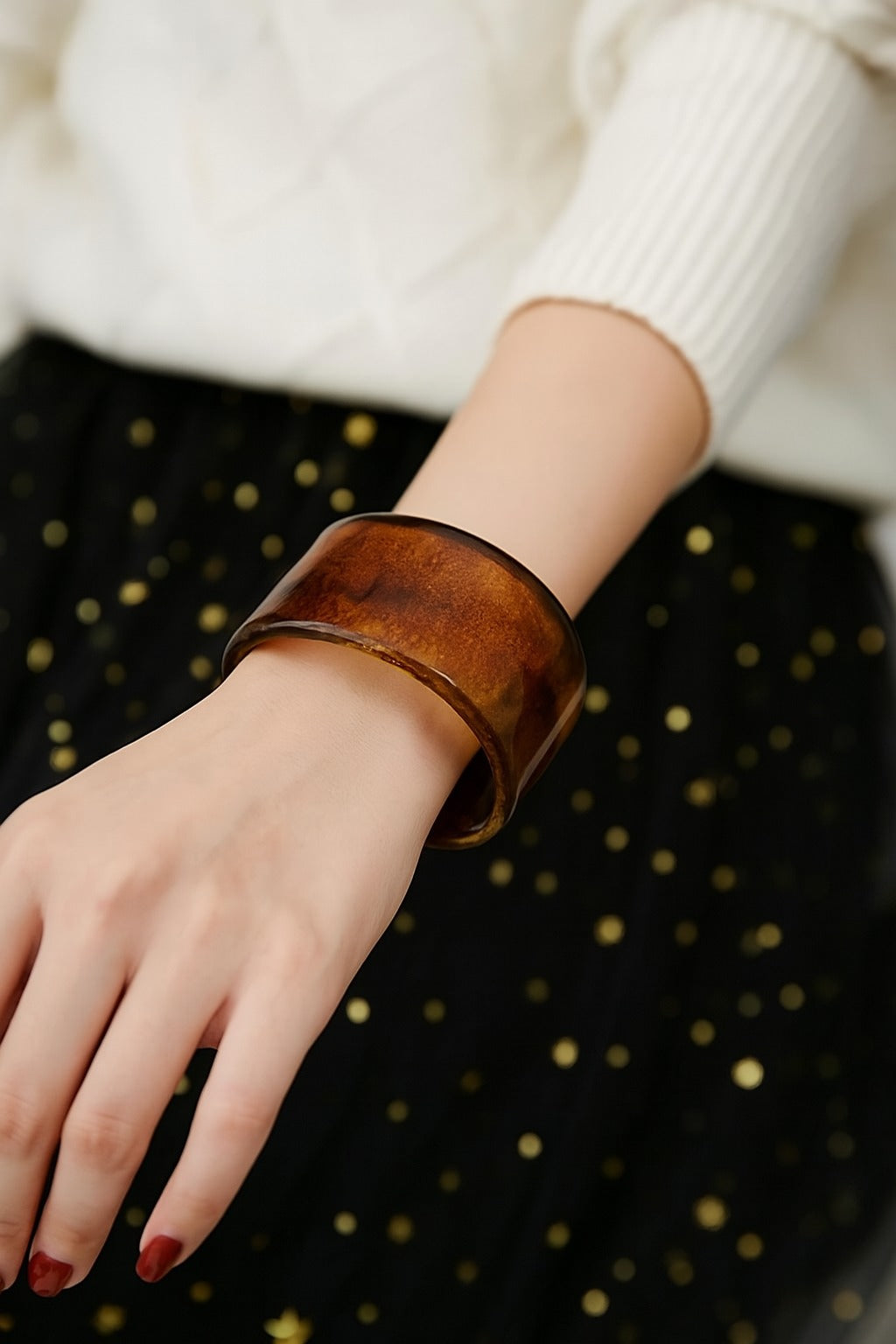Bracelet Manchette Ambrée