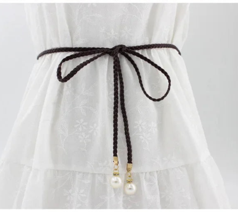 Ceinture Femme Tressée à Perles