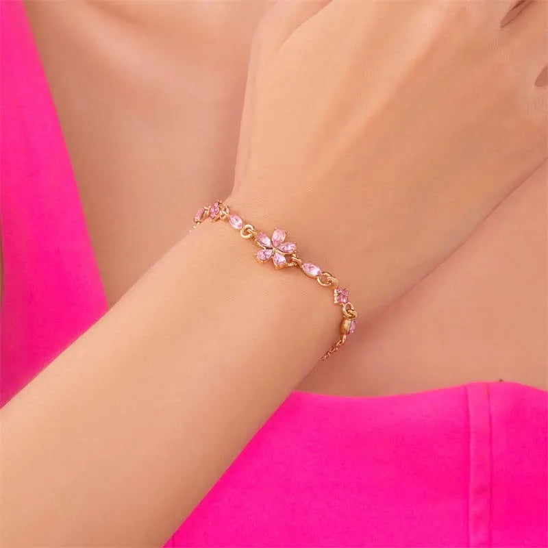 Chaîne à Fleurs en Zircon