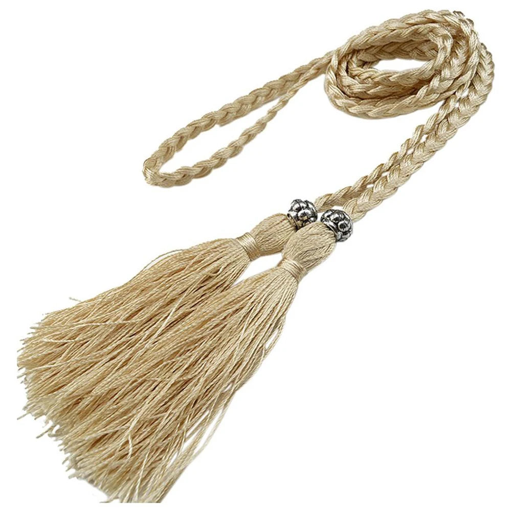 Corde Tressée à Franges Beige