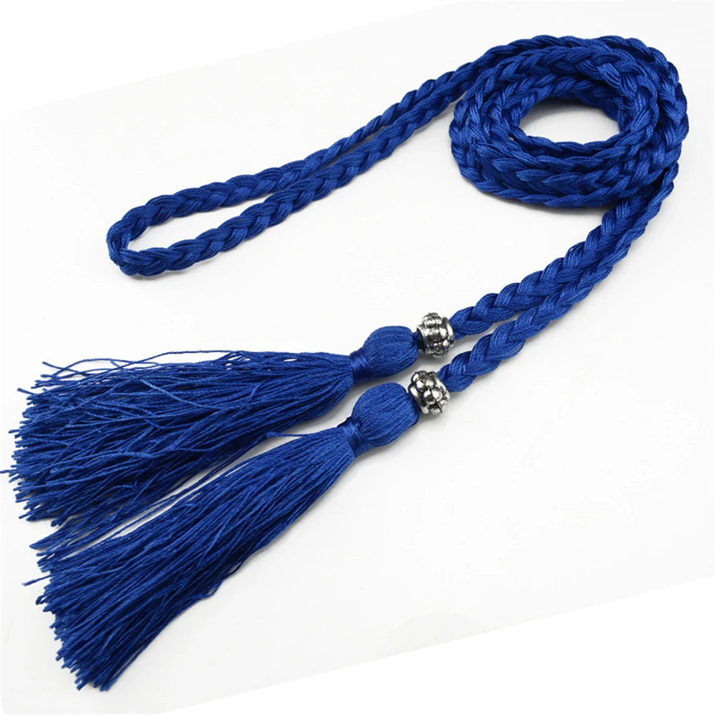 Corde Tressée à Franges Bleu