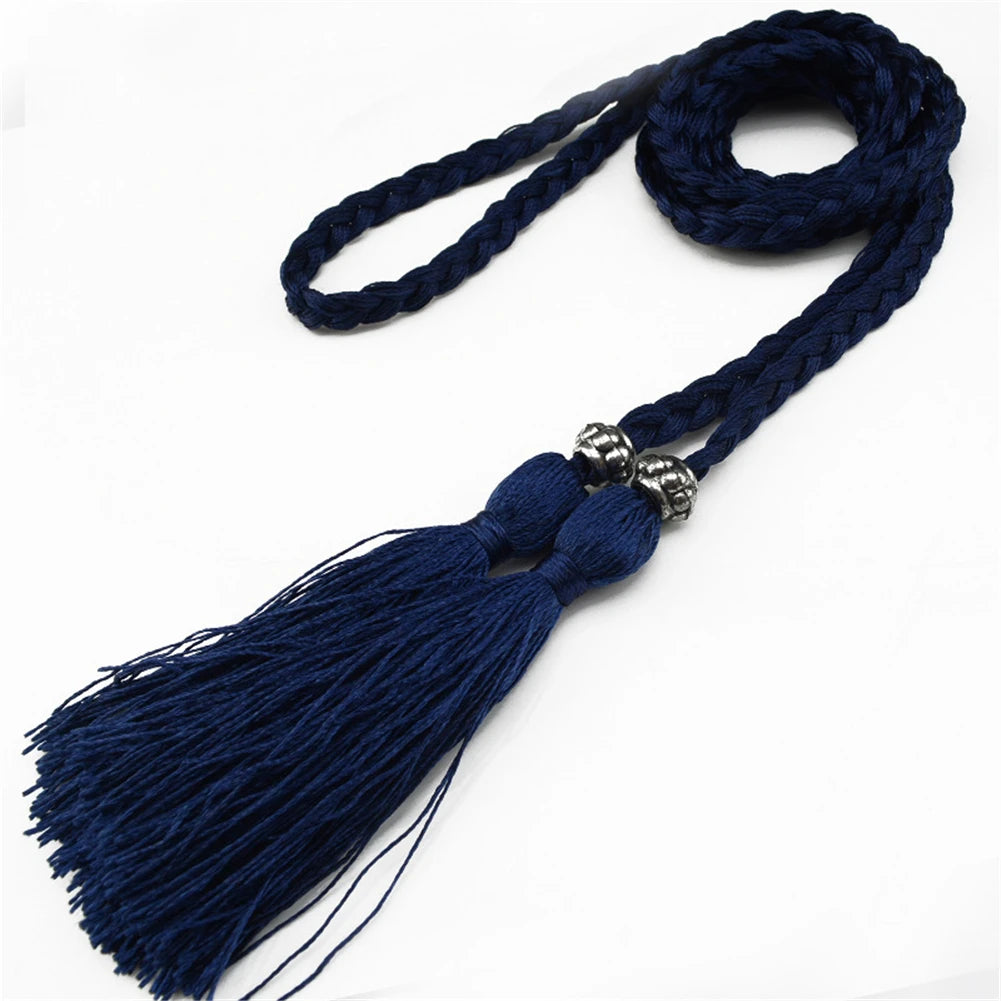 Corde Tressée à Franges Bleu marine