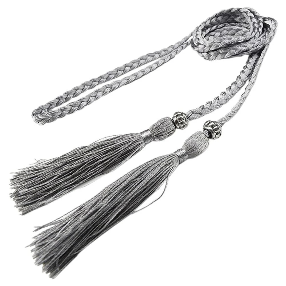 Corde Tressée à Franges Gris