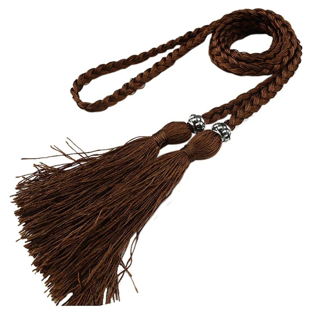 Corde Tressée à Franges Marron