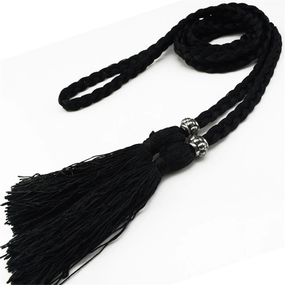 Corde Tressée à Franges Noir
