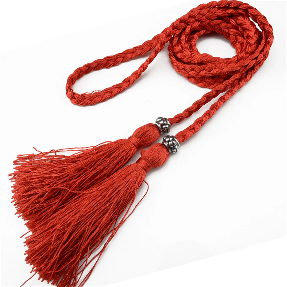 Corde Tressée à Franges Rouge
