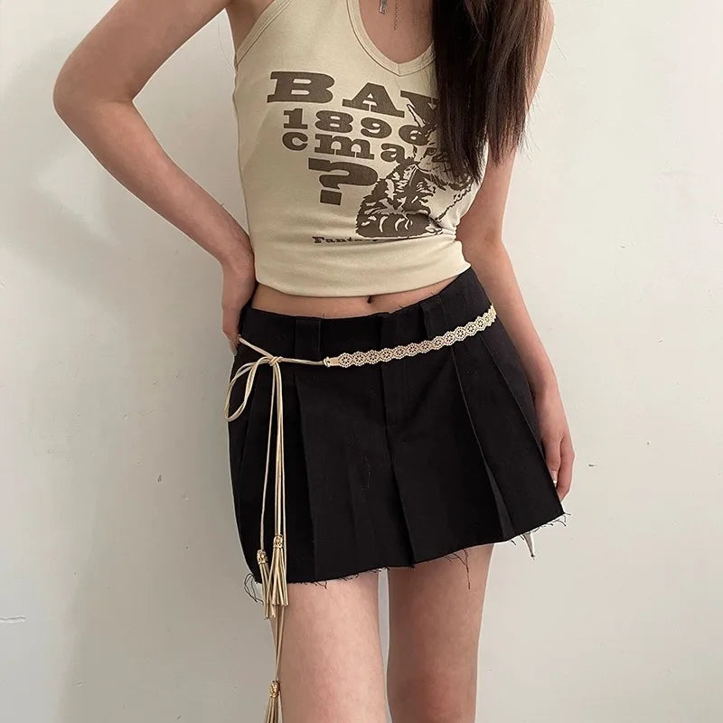 Corde de Taille à Motif Ethniques Blanc