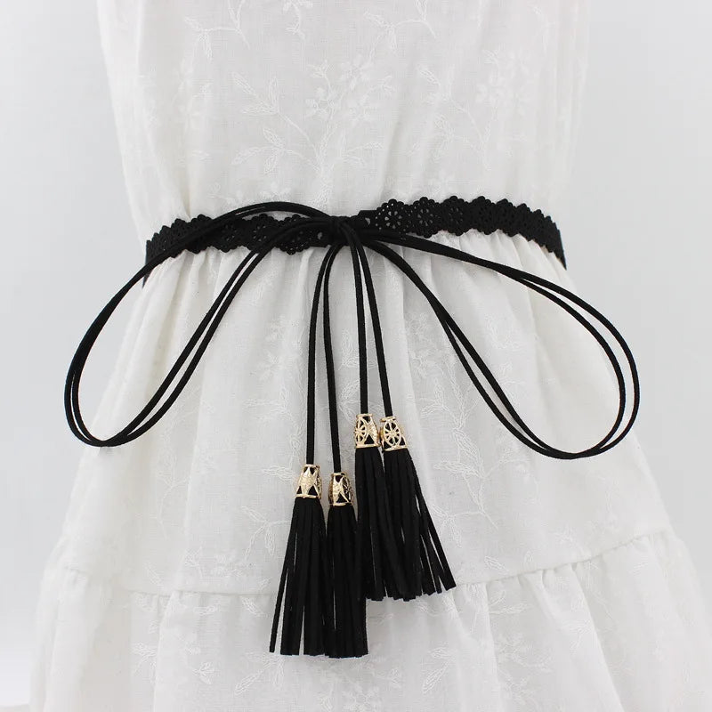 Corde de Taille à Motif Ethniques Noir