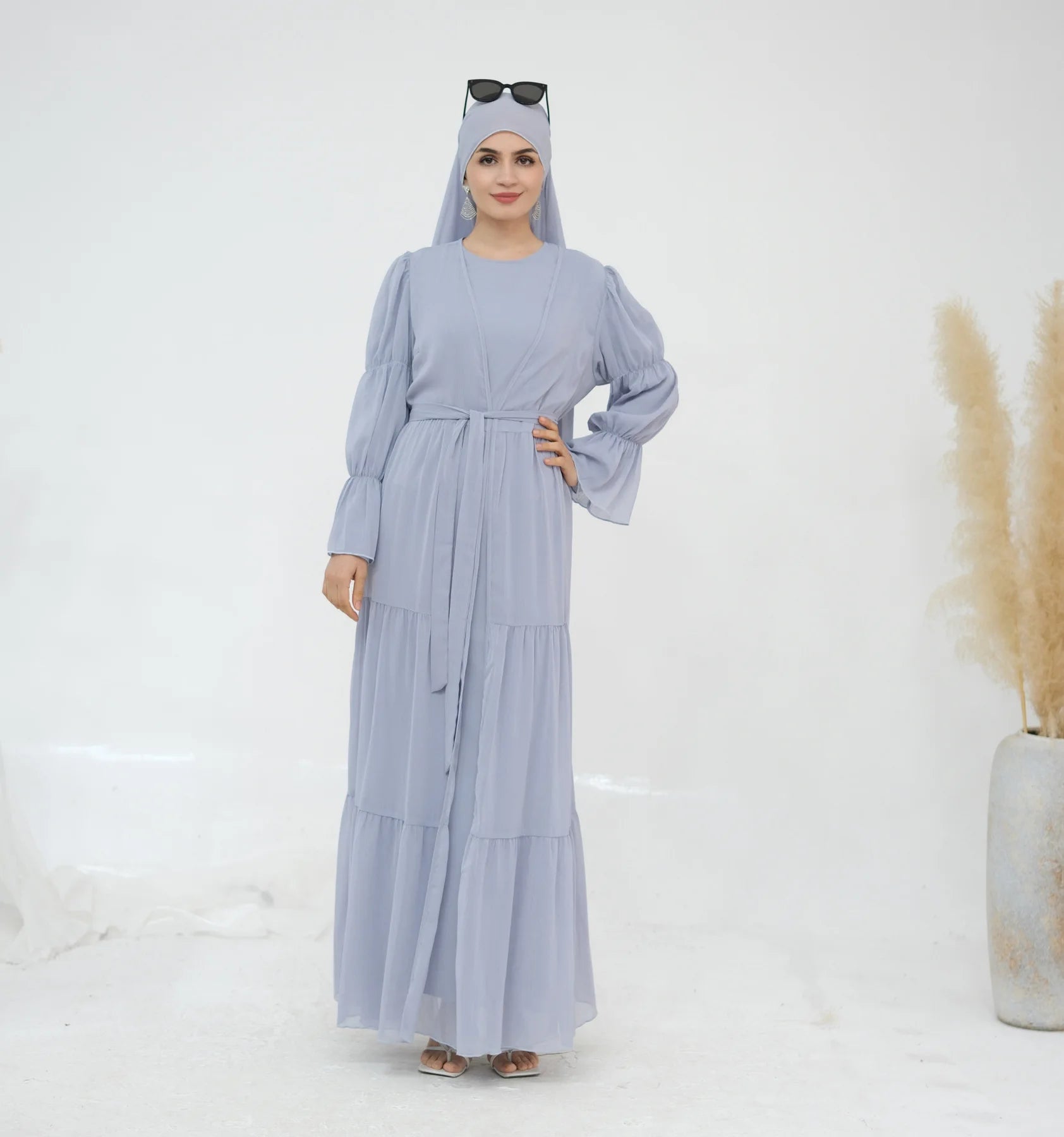 Ensemble Abaya Kimono Longue Voilée