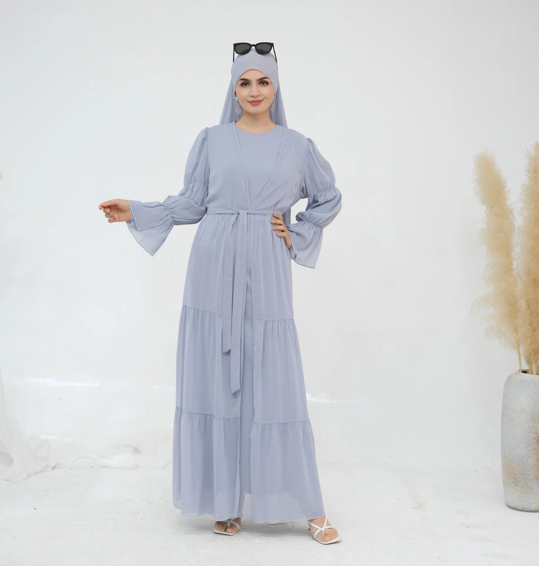 Ensemble Abaya Kimono Longue Voilée léger