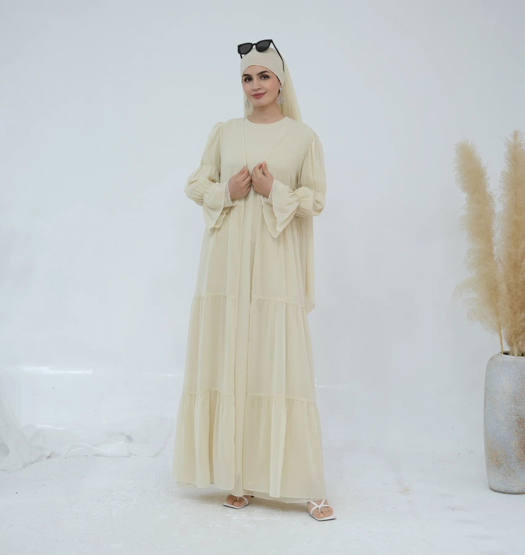 Ensemble Kimono Abaya Long Ceinturé fluide