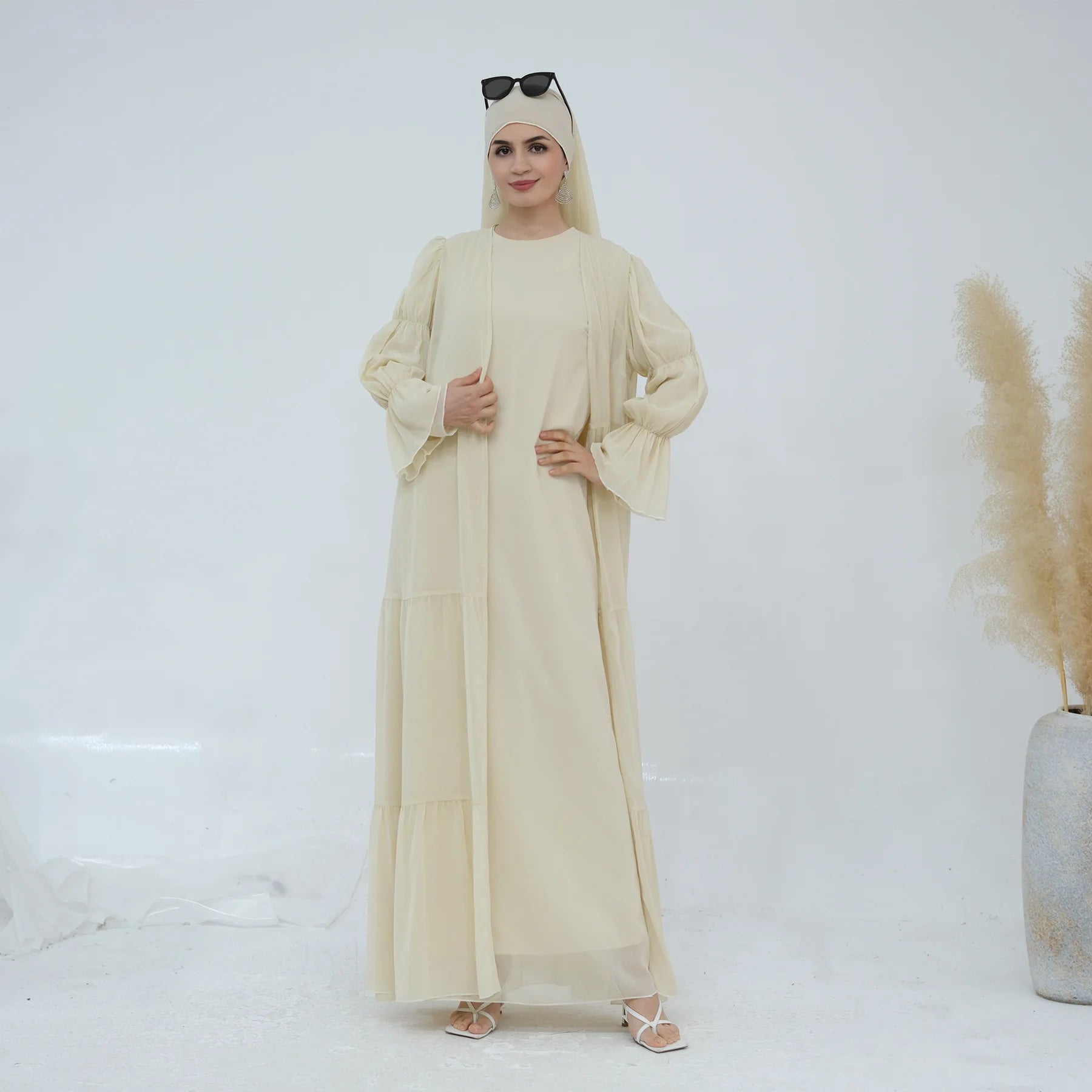Ensemble Kimono Abaya Long Ceinturé léger