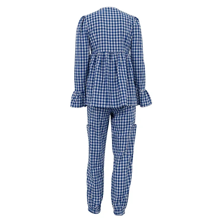 Ensemble Kimono Bleu à Carreaux Génial