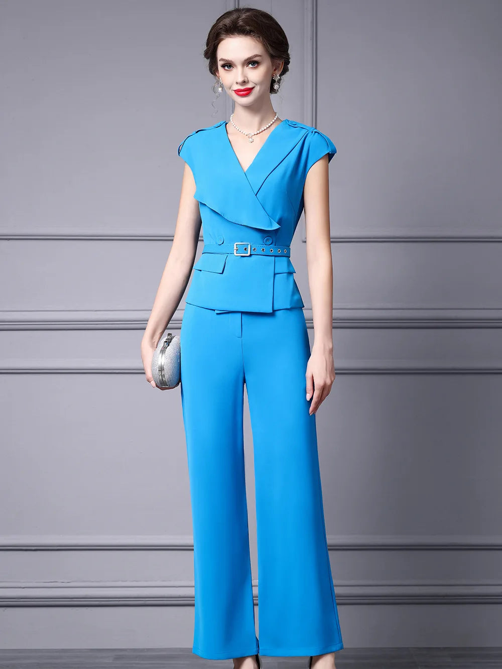 Ensemble Kimono Bleu Ceinturé