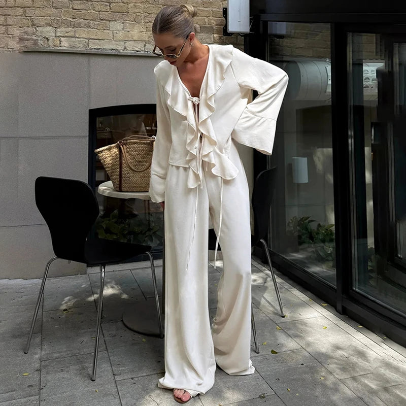 Ensemble Kimono à Froufrous Léger