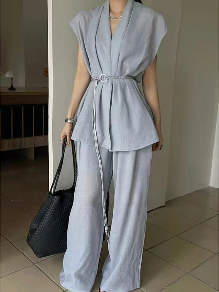 Ensemble Kimono Gris Stylé Léger