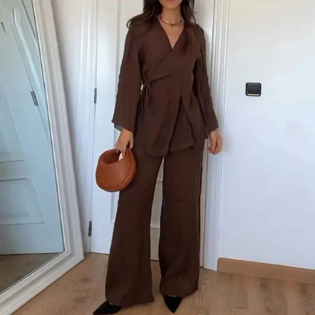 Ensemble Kimono Marron Confortable