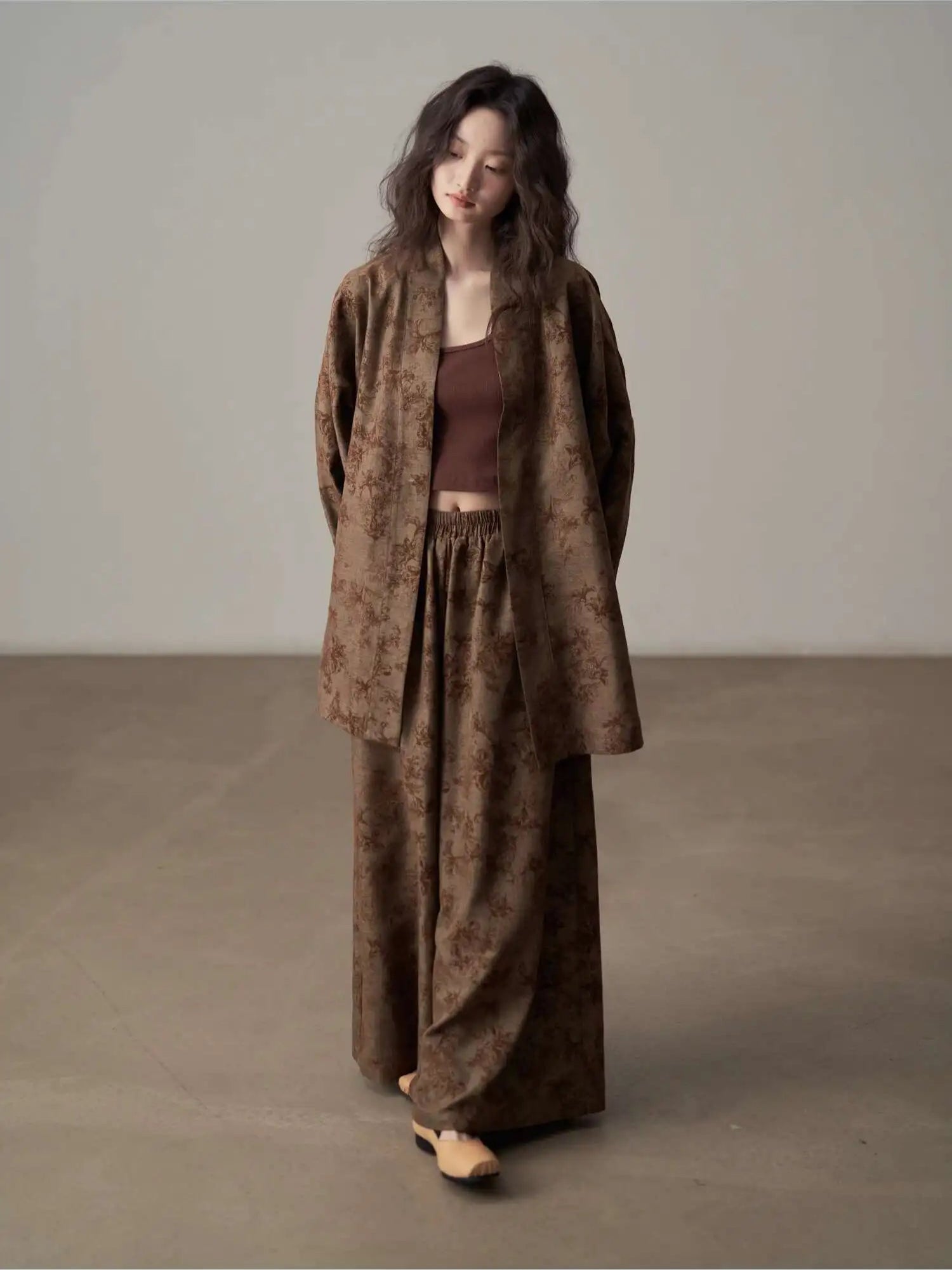 Ensemble Kimono Marron Rétro