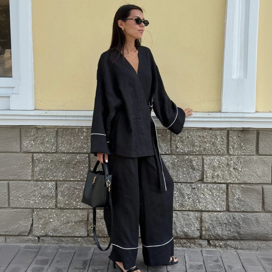 Ensemble Kimono Noir Ample