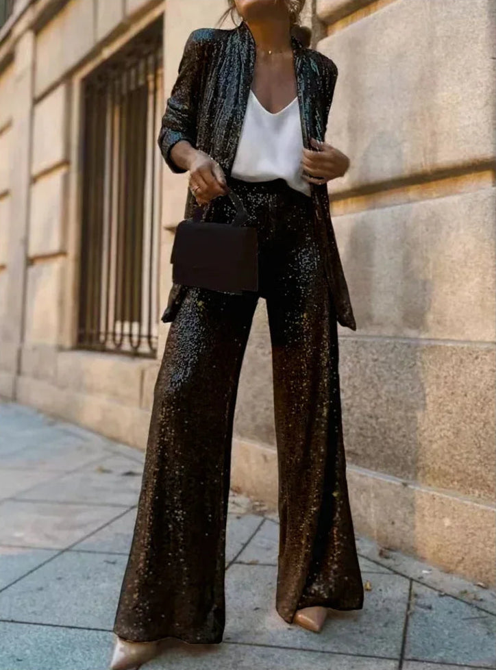 Ensemble Kimono Pailleté Noir