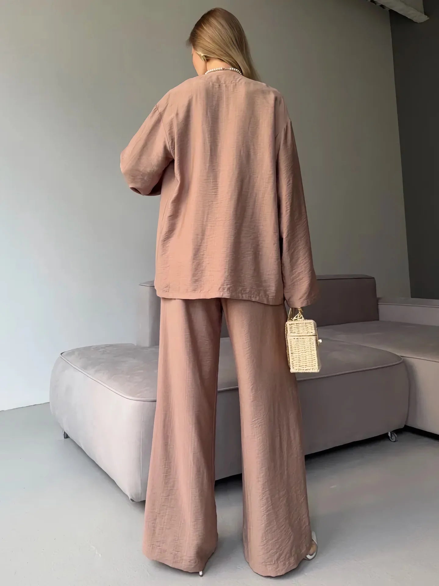 Ensemble Kimono Rose Fluide Moderne