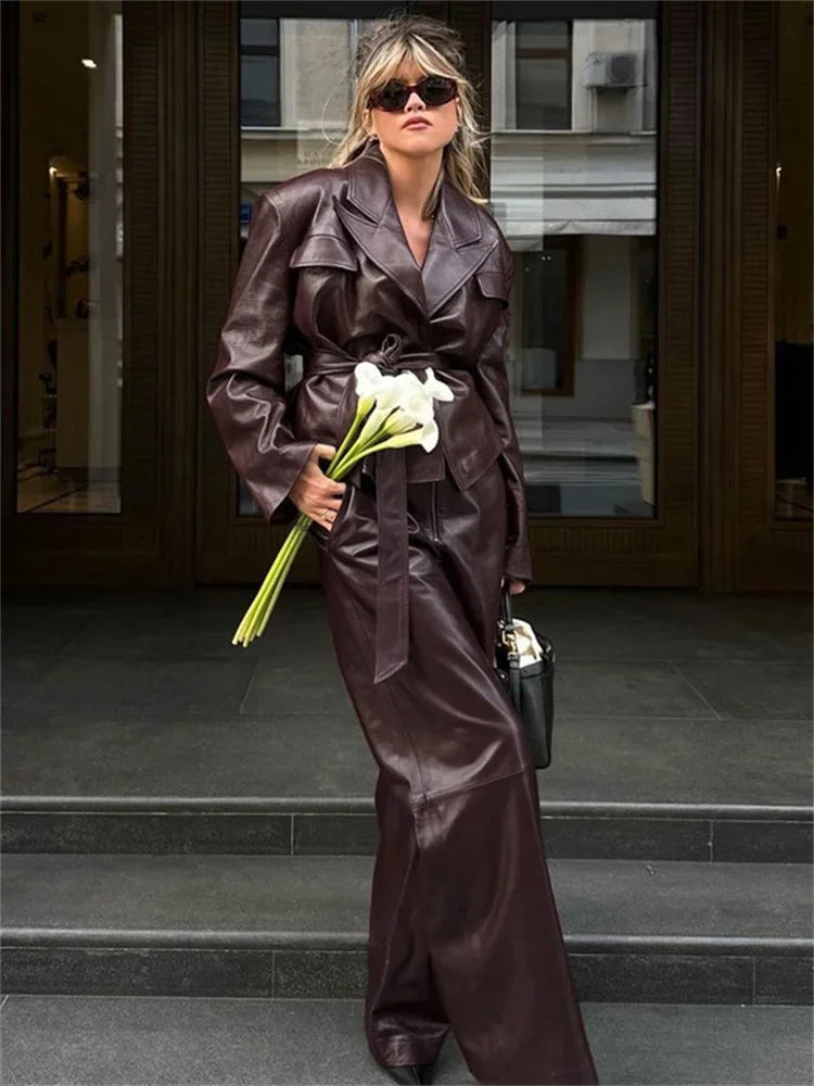 Ensemble Kimono en Cuir Vintage